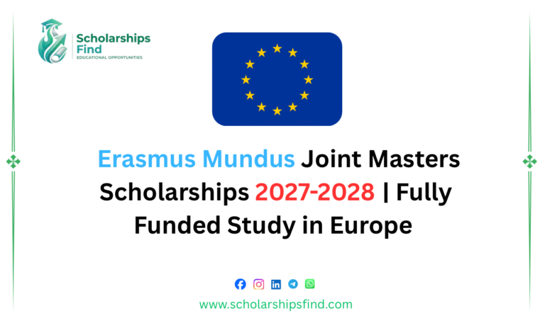 Erasmus Mundus Joint Masters Scholarships 2027–2028 for international students in Europe