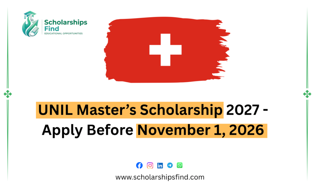 University of Lausanne in Switzerland, offering master’s scholarships for international students